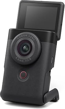 Canon PowerShot V10 Vlog Camera Compact 4K Vlogging Camera with Built-in Stand, Mics & Flip Screen (Black) (5947C002) + Shoulder Bag + 64GB Memory Card