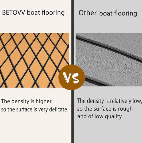 Betovv BETOVV3 75''X28'' Boat Deck Flooring Self-Adhesive Eva Foam Boat Flooring Brown Diamond Pattern Boat Carpet Waterproof Marine Boat Decking Sheet Non-Slip Mat thumb #3