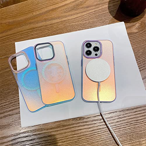 Étui pour iPhone 14 Pro Max laser coloré et antichoc noir avec charge sans fil - 3