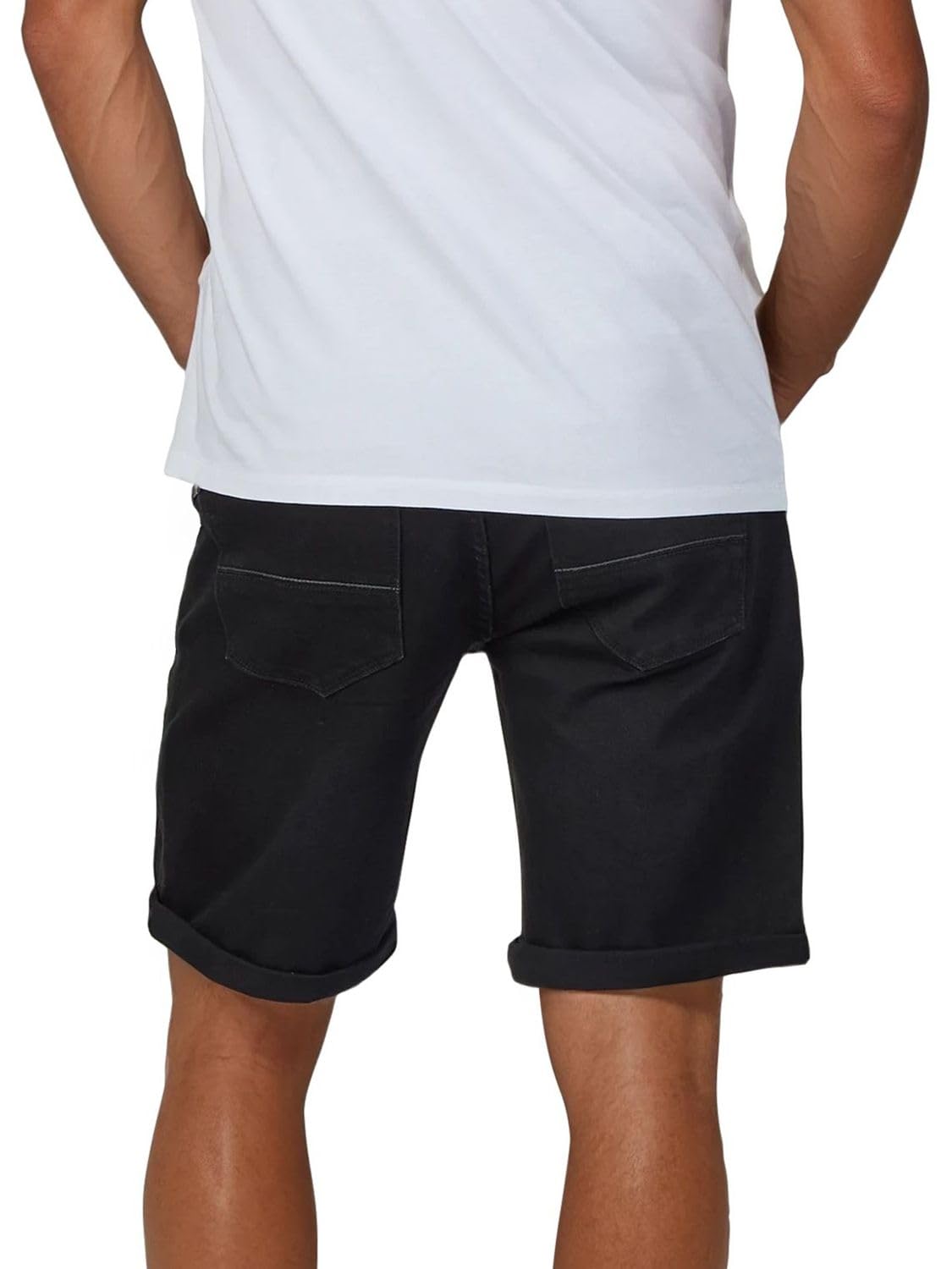 riverso Jeans Shorts Herren Stretch Kurz Regular Fit RIVUdo | Kurze Hosen Bermuda Shorts Sommer Denim Einfarbig Grau Blau Schwarz 30 31 32 33 34 36 38 40 42 44 46