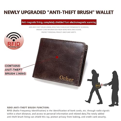 Custom Engraved Wallet for Men Personalized Leather Wallet Personalized Birthday Christmas Father's Day Gifts for Men Husband Boyfriends2