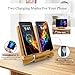 Osmudax Bamboo Dual Cell Phone Holder for iPhone/iPad, Wood Wireless Charging Station Tablet Holder Nightstand, Double Phone Holder Desktop Stand for iPhone 17/16/15/14/13/12/11 Series and Android