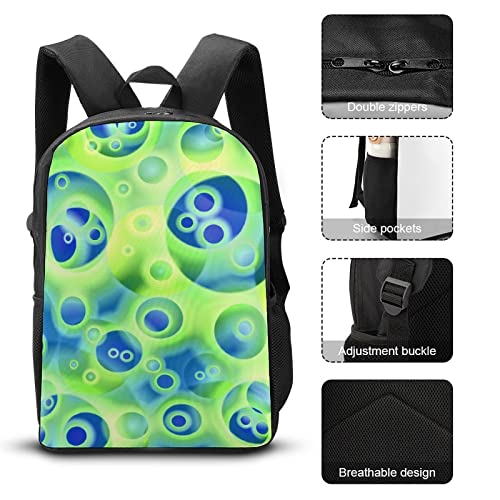 Mochila escolar unisex Bubble con estampado 3D de 17 pulgadas para estudiantes 7