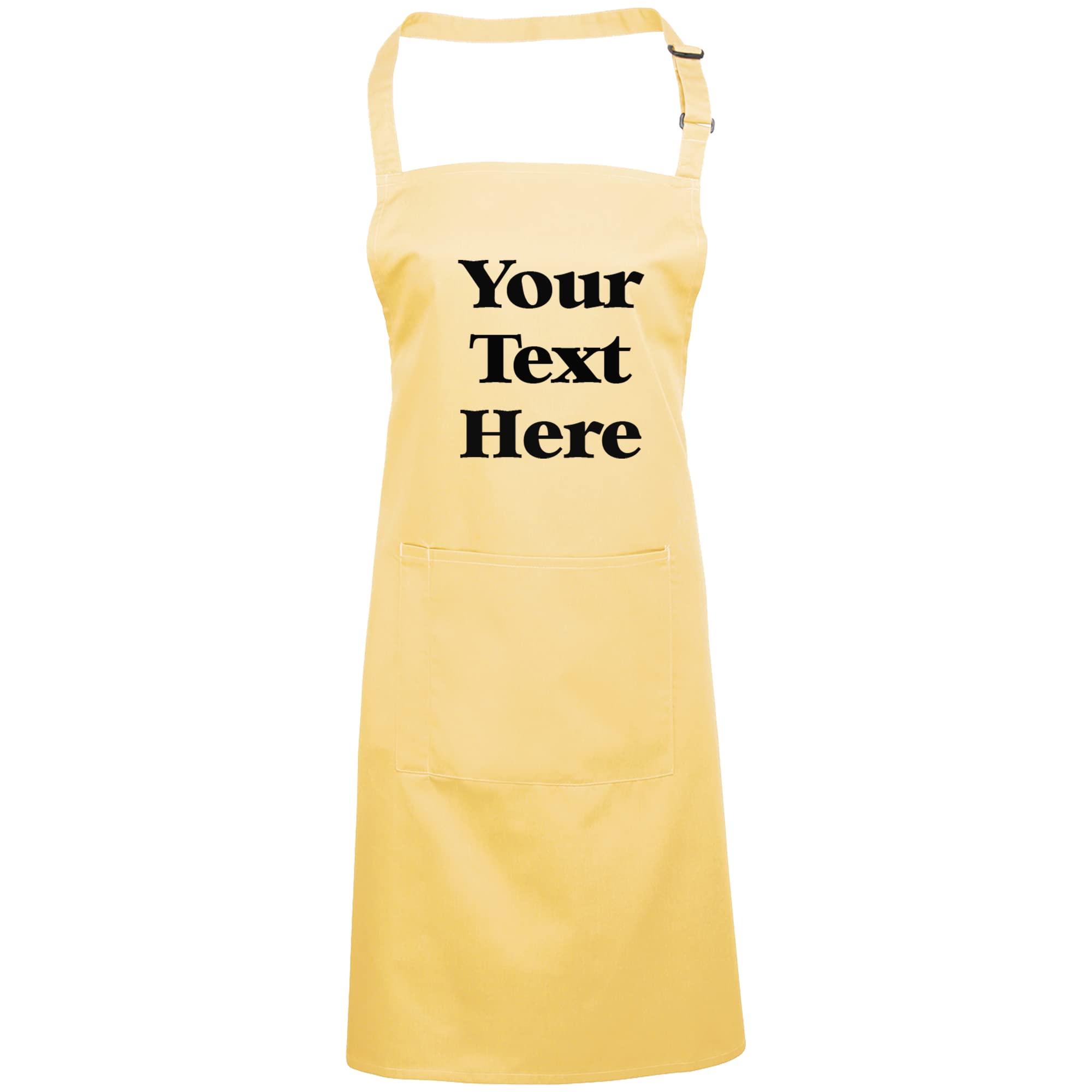 Mr Jeans Personalised Apron For Women Men - Any Text - Customised Aprons Kitchen Baking Funny With Pockets - 38 Colours (Lemon)