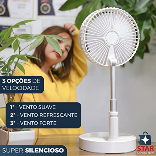 Ventilador Portátil Silencioso Dobrável 7200mah Retrátil