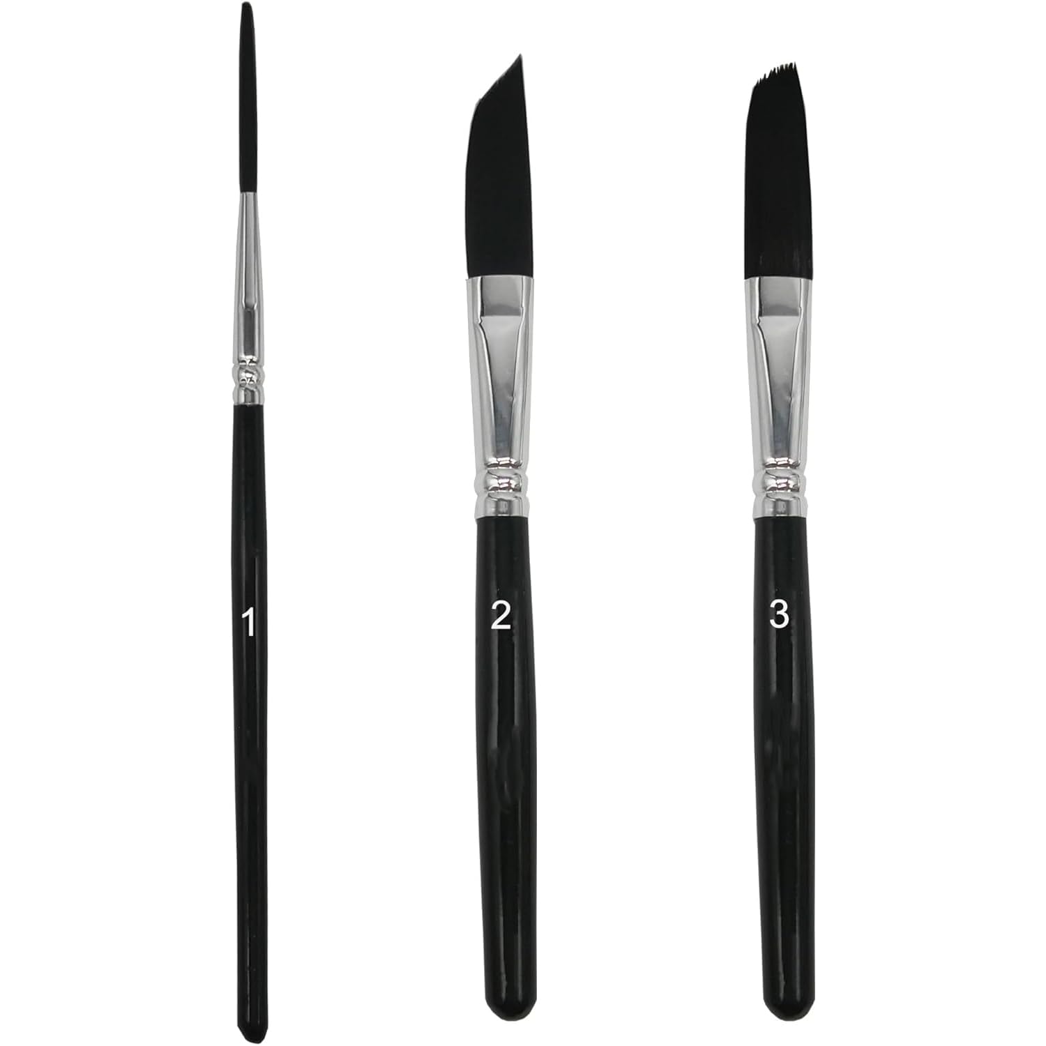 3 Pcs Professional Pinstriping Brush Kit,High Performance Pinstripe Stippling Brush,Artists Script Rigger Liner Brushes,Professional Rigger Hair Brushes for Long Liner,Fine Detailing,Art Watercolour