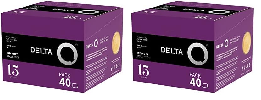 Delta Q - Cápsulas de Café Molido MythiQ - Espresso Intenso con Notas de Cacao, Chocolate, Nueces Tostadas - Molido Natural - 40 Cápsulas (Paquete de 2)