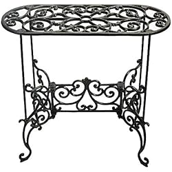 Macetas Hierro Fundido Sungmor - Soporte para macetas de Hierro Fundido Resistente de 19.3-26-pulgadas de Metal, Soporte Decorativo para macetas, Estilo Vintage y rústico para Interiores y Exteriores