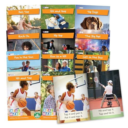 Image of Junior Learning: Real World - Phase 2 - Non-Fiction Hi-Lo Decodables, 6 Books, Letter Sounds, Week-By-Week Rainbow Phonics, Kids Reading Development