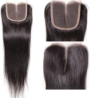 Lace Closure 4x4 for Women & Girls | 16 Inch 100% Human Hair | Center Part with Natural Hairline | Straight Black Colour |... Price In India