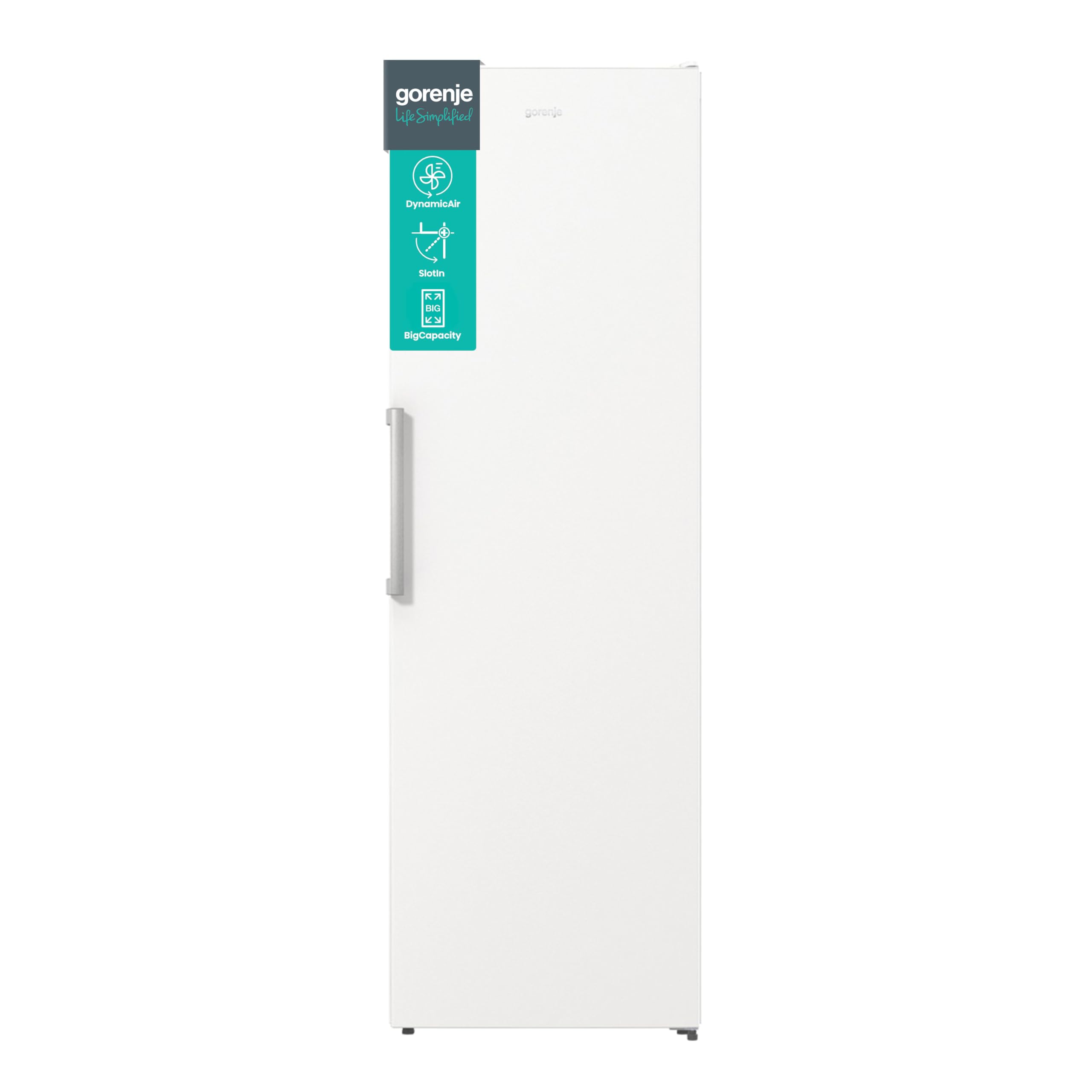 Gorenje R619EEW5 Kühlschrank, Kühlteil 398 Liter, 185cm Höhe, Umluft-Kühlsystem, Schnellkühlfunktion,Easy-open Griff, Inverter-Kompressor, BxHxT: 59,5 × 185 × 66,3 cm, Weiß