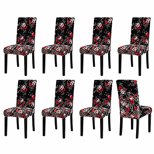 Fundas para sillas de Comedor, 8 Fundas elásticas para sillas de Comedor, Fundas de Asiento de Elastano para sillas de...