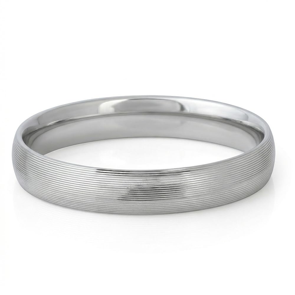 touch925 Pure 925 Silver Linear Textured Band Ring for Men | Grooved Minimal Design with Rhodium Finish | Gift for Men Birthday & Anniversary | Certificate of Authenticity-picture-45