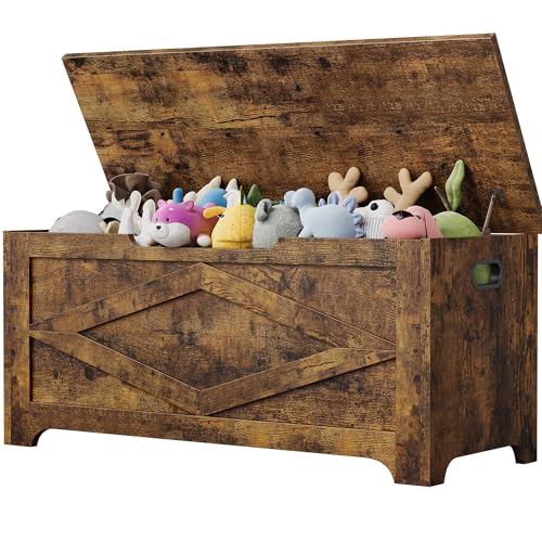GAOMON Storage Chest, Wooden Toy Storage Bench, Modern Style Lift-Top Toy Chest with Safety Hinge for Entryway, Bedroom, Living Room, Supports 300 Lb and Easy Assembly