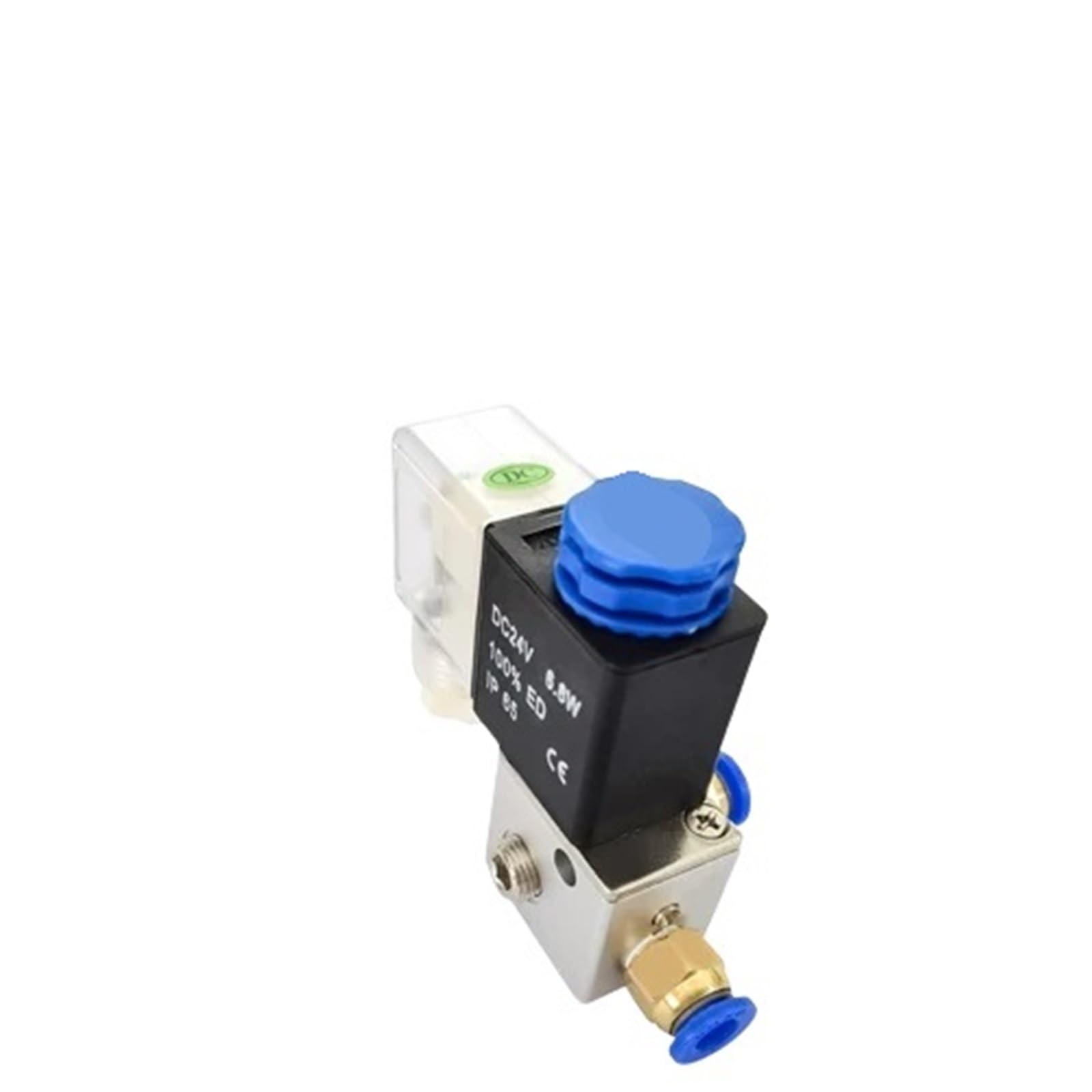 Aluminiowy pneumatyczny zawór elektromagnetyczny, normalnie zamknięty, 1/8" NC, 3V1-M5, 3V1-06, AC 110 V, AC 220 V, DC 12 V, 24 V (3V1-06 i 6 mm, DC12V)