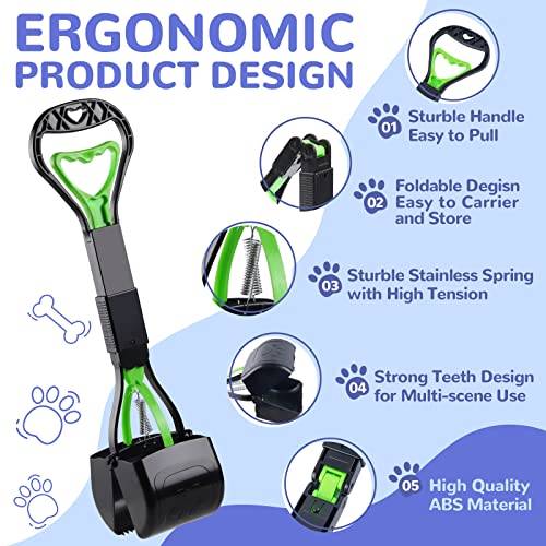 Pooper Scooper for Dogs, 17.7″ Long Handle Poop Scooper for One-Hand Use, Pet Pooper Scooper Foldable and Portable, Easy to Use on Grass, Dirt, Gravel – Green Pooper Scooper for Dogs, 17.7″ Long Handle Poop Scooper for One-Hand Use, Pet Pooper Scooper Foldable and Portable, Easy to Use on Grass, Dirt, Gravel – Green