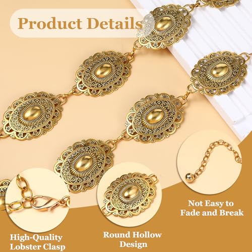 Bewudy Western Chain Belt, Women Boho Chain Belts Vintage Metal Waist Chains Belt for Women Dresses Jeans Adjustable3