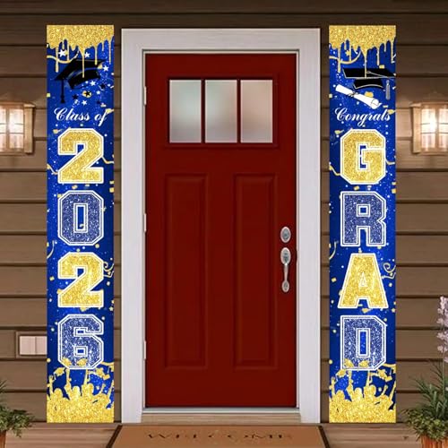 Image of Graduation Decorations 2026 Grad Porch Banner for Any Schools or Grades Graduation Banner Class of 2026 Party Decor