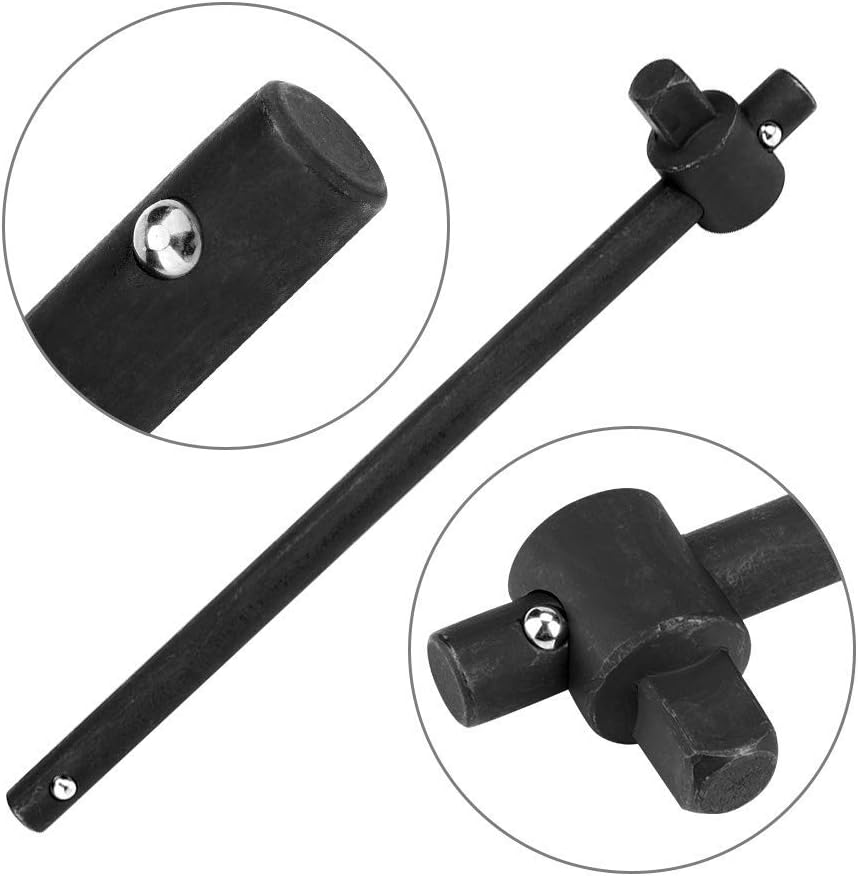 Fafeicy Sliding Wrench Breaker Bar 9.8inch Sliding T Handle Socket Wrench Breaker Bar Heavy Duty Steel with High Torsion Force (1/2 inch)