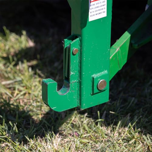 Titan Attachments Green 3 Point Quick Hitch Adaptor to Category 1 Tractors, 3000 LB Lifting Capacity, 27.5" Between Lower Arms, 14.5" - 17.5" Level Adjustment