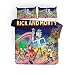 DDONVG Rick & Morty Parure de lit 1 place et 2 places en microfibre avec housse de couette moelleuse 135 x 200 cm et taie d'oreiller 50 x 75 cm (A, 135 x 200 cm)