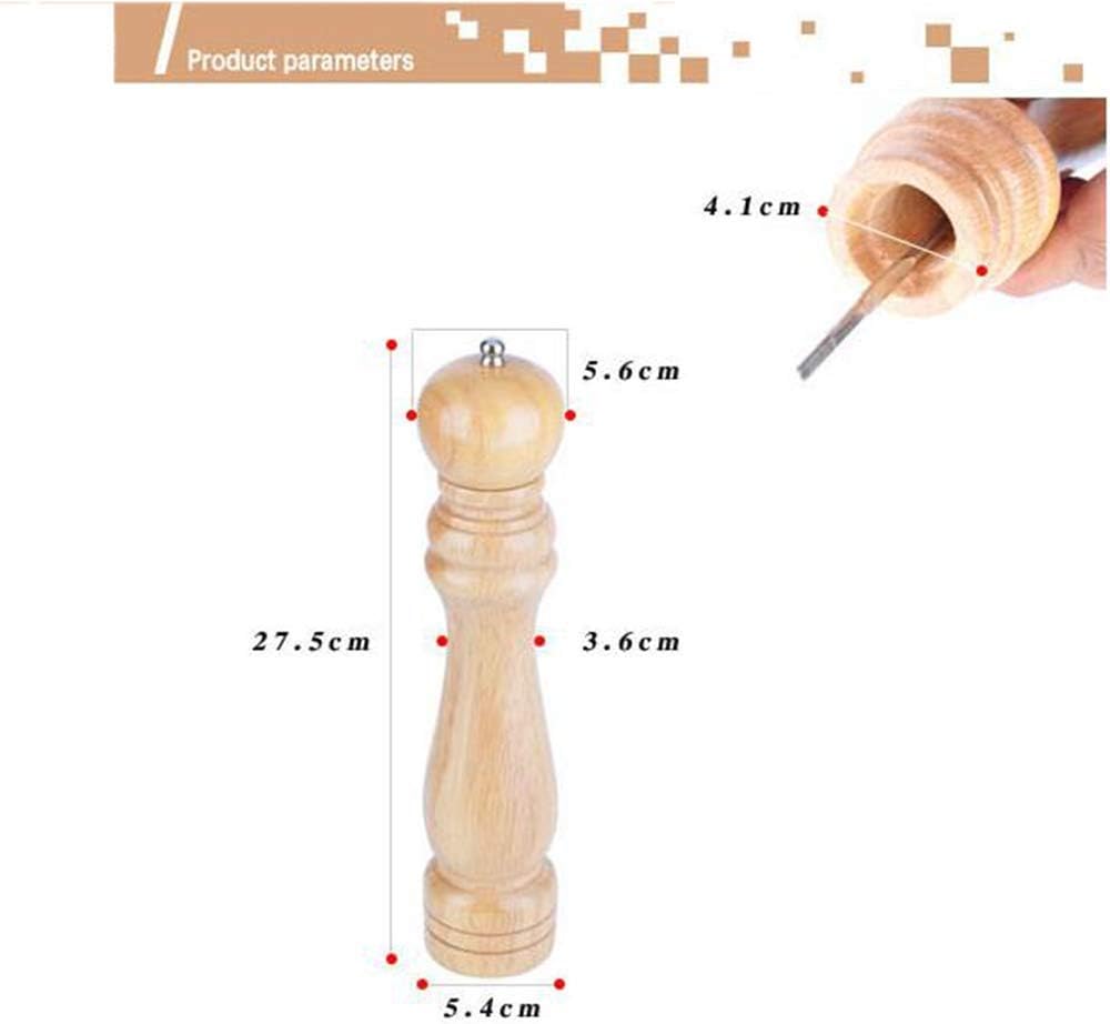 Salt and Pepper Grinder Mill Set Adjustable Wooden Salt and Pepper Grinder 2Pcs Stainless Steel Mill Hand Shaker Spice