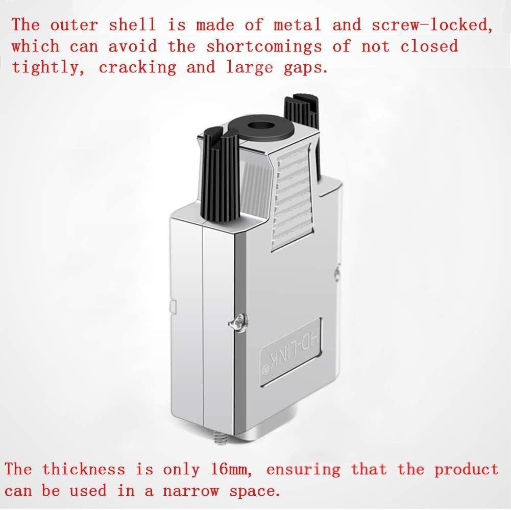 PENGLIN Connecteur Femelle DB9 sans Soudure, Coquille Métal 9 Broches RS232 D-SUB Adaptateur Série