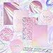 Kosiz 100 Sheets Metallic Holographic Card Stock Shiny Glitter Cardstock Iridescent Mirror Paper 8.5 x 11'' 250 GSM Thick Mixed Color Foil Paper for Scrapbook Letter Poster Craft(Pink Color)
