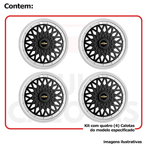 4x Calota Sport GM CORSA CELTA CLASSIC Aro 13 Preto 600pbp