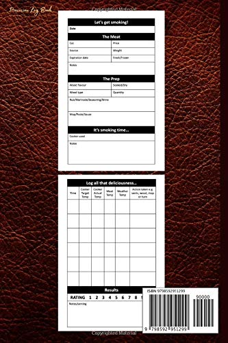 Miniatura 2 de Barbecue Smoker's Journal BBQ Smoker Recipe Lob Book with Grill Prep Notes for Sauces & Rubs a Smoker Time Log & Cooking Results