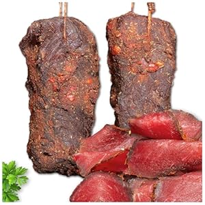 Luftgetrocknetes Rindfleisch „Hebe“ – mit Kräutern verfeinert- Wurstwaren 400g - Trockenwurst - Rohwurst - Dauerwurst am Stück - Trockenfleisch - getrocknete Wurst Snack
