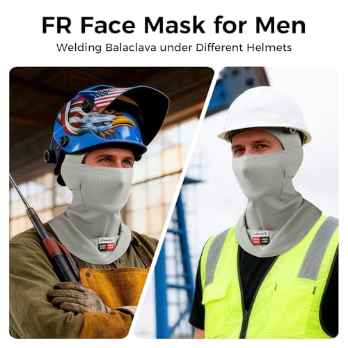 Image of Fullsheild FR Face Mask Summer Mesh Welding Balaclava Lightweight FR Mask | FR Face Mask for Men Mesh FR Balaclava Arc Rated NFPA2112 CAT2 Helmet Liner Face Cove Flame Resistant Welding Hood One Size