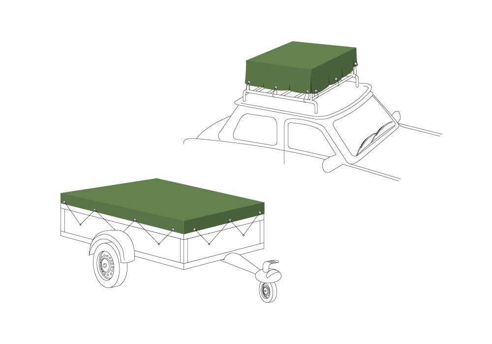 jarolift Telone Occhiellato Impermeabile, Telo di Copertura Multiuso in Polietilene 140 g/m², Resistente, 8 x 10 m, Verde