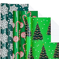 Kerstcadeaupapier, 12 vellen kerstcadeaupapier, kerstpapier