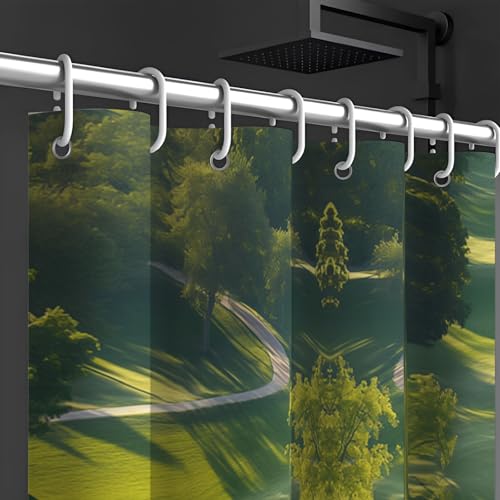 Rideau de douche paysage 180x200 cm imperméable en polyester lavable - 6