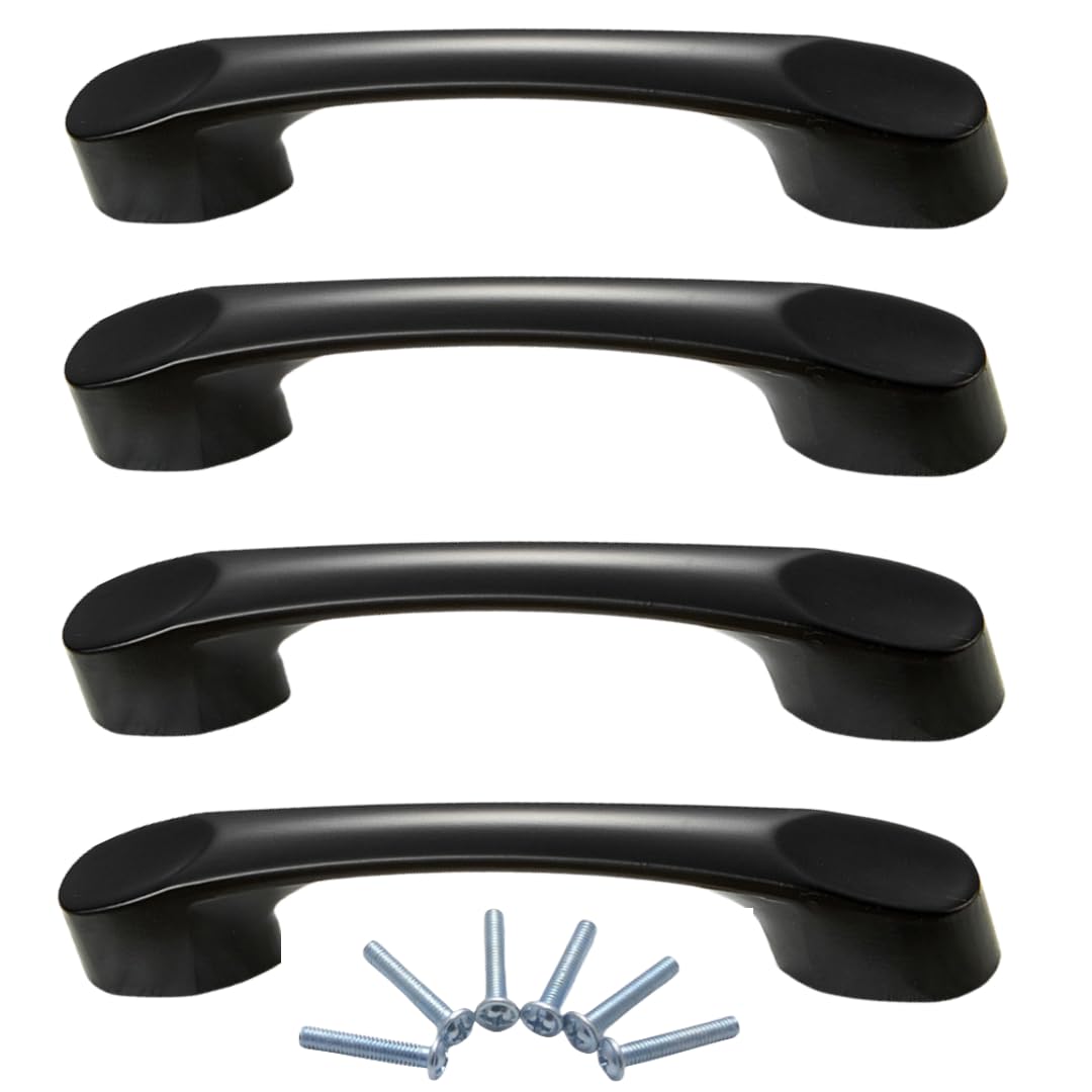 NLQCSXWEP Zinc Alloy Cabinet Bow Handle, Zinc Alloy Cabinet and Drawer Handles Matte Black Multiple Sizes 4-Pack(6225a-64mm)