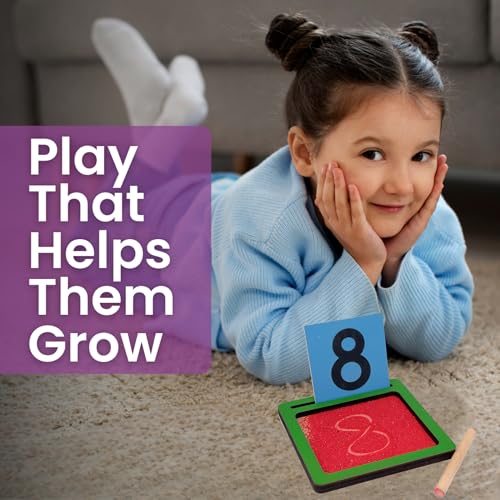 Image of Tantrums Montessori Sandpaper Numbers with Tray | Tactile Number Recognition & Tracing Puzzle | Fine Motor Skills & Pre-Writing Educational Toy for Kids