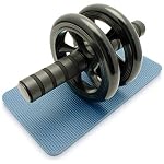 U6665 Dual AB Roller Bauchtrainer Roller Bauchmuskeltrainer mit Knieauflage & Komfortgriffen, Bauchroller Perfekt für Fitnesstraining Muskelaufbau - Schwarz