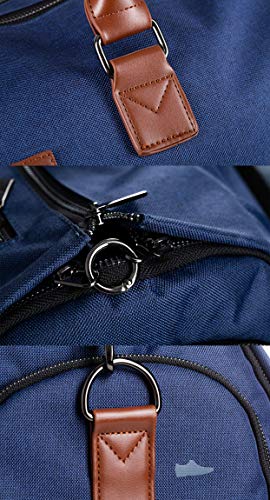 Prestige Weekender Bag and Suit Carrier 2in1 55L - Model for 2020 | Printed Lining, Laptop Pocket, Metal Zippers, Gift Box + Bonus | Suit Bag, Travel Duffel Bag for Men | Carry-on Garment (Navy Blue)