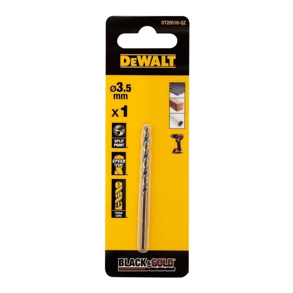 DEWALT DT20516-QZ DT20516-QZ-Broca Black & Gold 3.5 mm, Silver