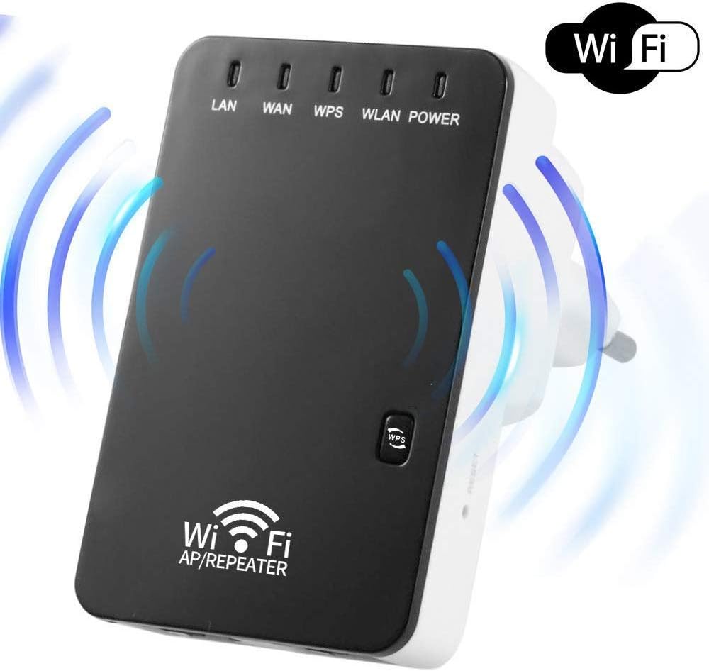 WiFi Repeater 300Mbps WiFi Range Extender, Wireless Router Signal Booster Amplifier Supports Repeater/AP, 802.11N/G/B Network with Integrated Antennas Dual RJ45 Port