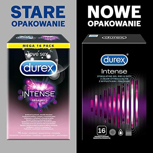Durex Intense Prezerwatywy z wypustkami i prążkami dla dwojga 16 szt.