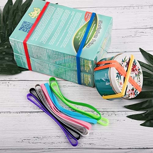 WXJ13 24 Pieces Silicone Rubber Bands Planner Large Elastic Bands Rubber Wrapping Bands for Office Supply, File Folders, Books, Art, School,Home