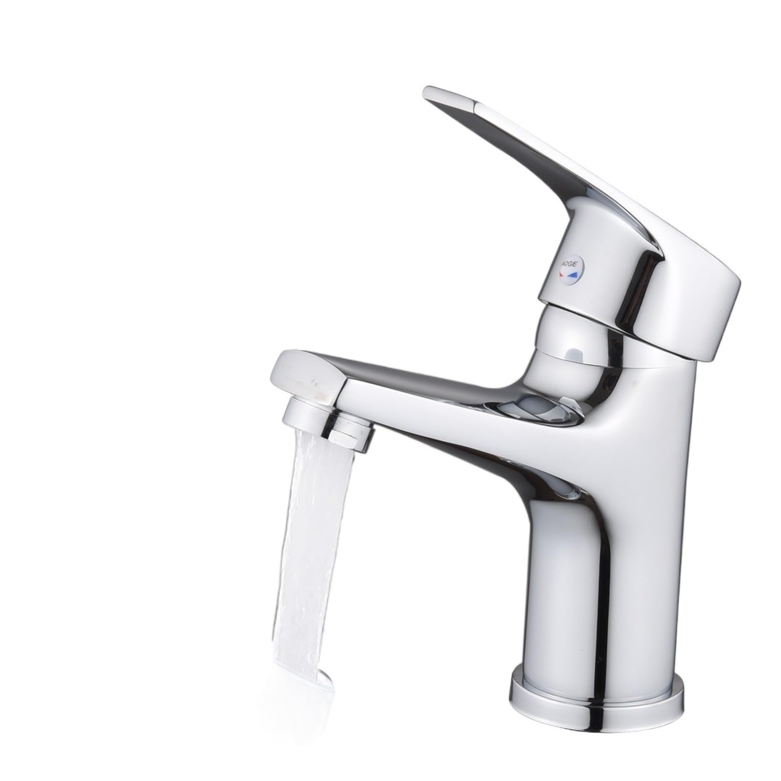 Mitigeur de salle de bains chrome au fini miroir pour bassin contemporain