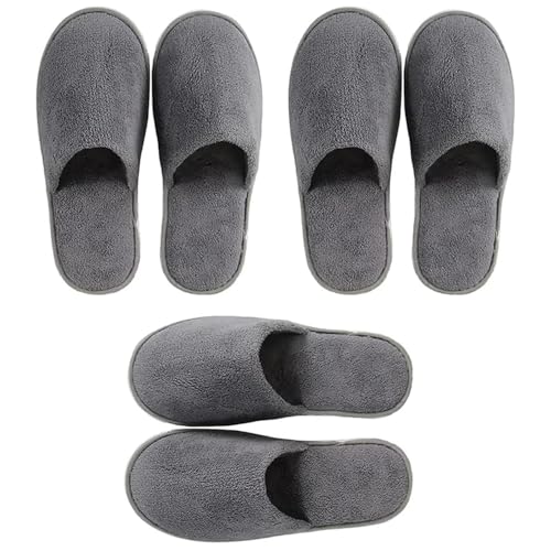 FEZTGVOFA 3 Pairs Hotel Slippers, Spa Slippers, Comfortable Disposable Non-Slip Guest Slipper, Soft Coral Velvet Travel Slipper, for Spa, Travel, Family Hotels,Guest