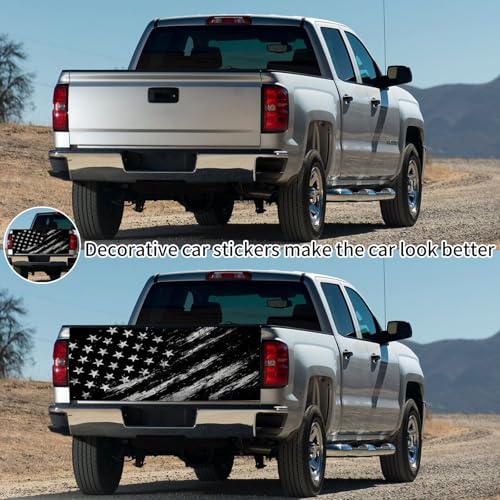 Image of Turck Tailgate Wraps Decals - 66x23.6 in Tailgate Decals for Trucks, American Flag Tailgate Graphics for Trucks Pickup Personalized Decoration, American Flag Tailgate Decal