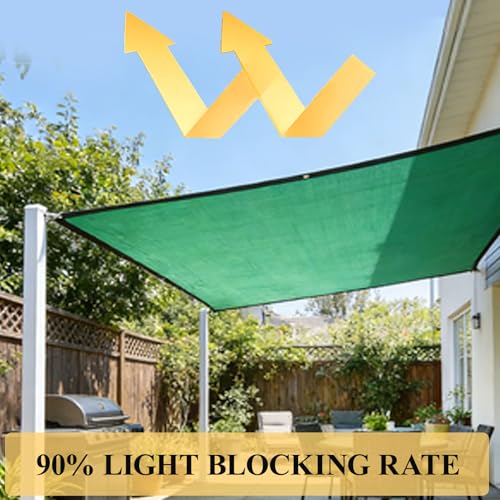 Filet d'ombrage vert 2x6m avec oeillets pour pergola et terrasse