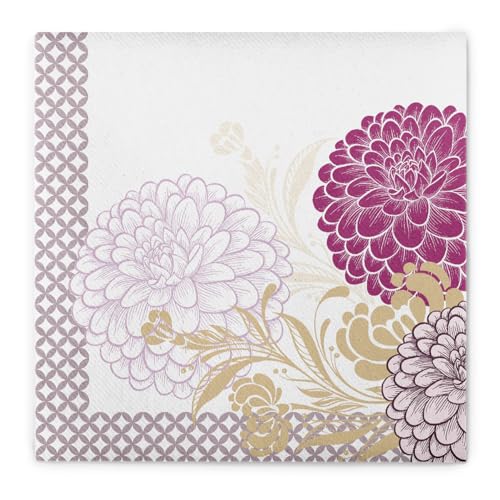 Mank Airlaid-Servietten 40x40 cm | Premium Einweg-Serviette | textilähnlich und saugstark | perfekt für Hochzeit & Partys | Sommer | Frühling | 50 Stück | Clarissa (Violett)