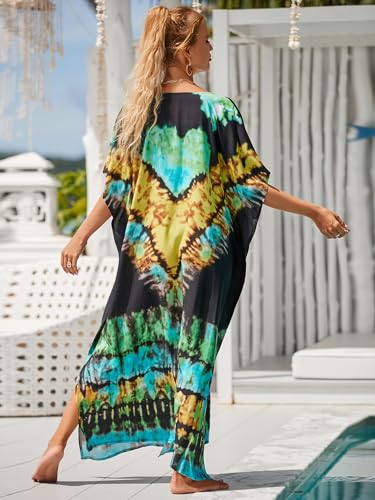 Image of Kaftan Dresses for Women Plus Size Bathing Suit Cover up Caftan Maxi Beach Dresses