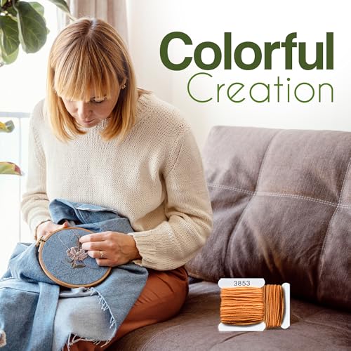 Image of Embroidery Floss Kit and Refills - Cotton Threads - DMC Color Coding for Cross Stitch, String Crafts, Friendship Bracelets